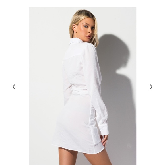 NWT AKIRA LINEN LONG SLEEVE SHURT DRESS🔥 - Picture 6 of 10